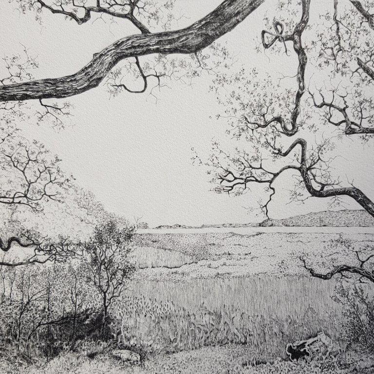 Pen & Ink - View from the River Walk